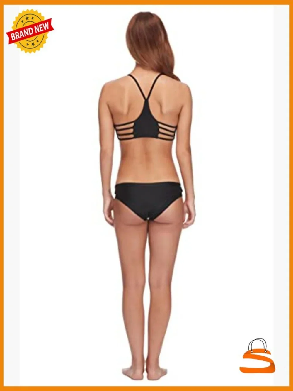 Triangle Bikini Top Medium Nylon Spandex Strappy Back Halter UPF 50